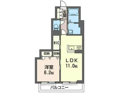 エレフクレイン(1LDK/3階)の間取り写真