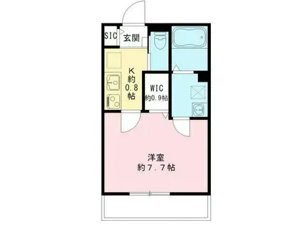 ブルームコートR(1K/1階)の間取り写真