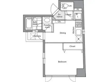 レジディア文京千石(1DK/12階)の間取り写真