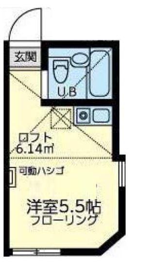 ユナイト阪東橋シドニーの杜(ワンルーム/1階)の間取り写真