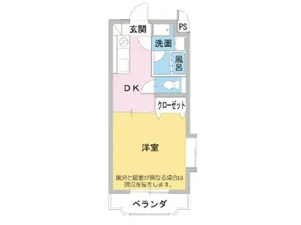 フレグランス(1DK/3階)の間取り写真