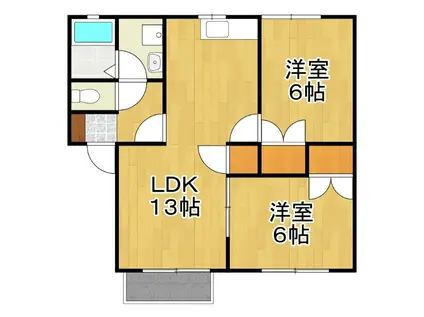 コーポNAKATA B(2LDK/2階)の間取り写真