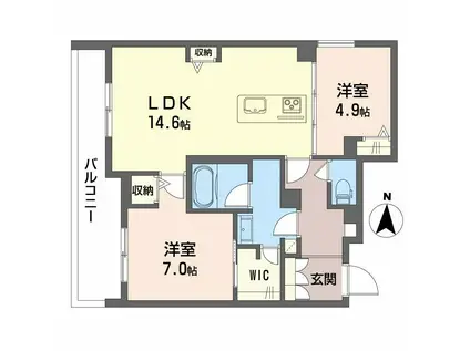 シャーメゾン グリナージュ(2LDK/4階)の間取り写真