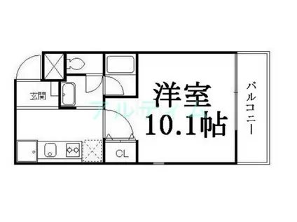 SCABBARD東山(1K/3階)の間取り写真
