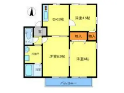 プランドール(3DK/1階)の間取り写真