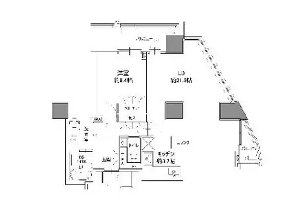 カスタリアタワー品川シーサイド(1LDK/23階)の間取り写真