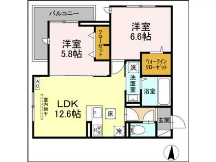 メゾンアーク西新井II(2LDK/2階)の間取り写真