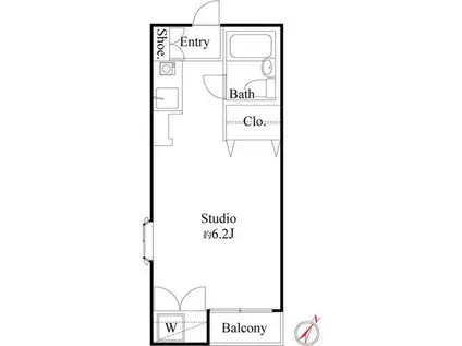 メゾンあるかぶる(ワンルーム/2階)の間取り写真