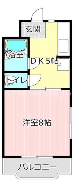 クレイドル(1DK/3階)の間取り写真