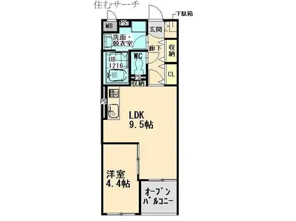 クオーレトラストIII(1LDK/2階)の間取り写真