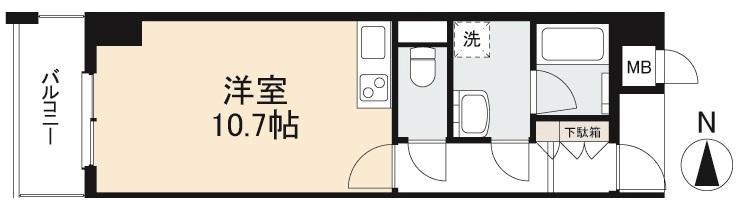 PASAR古新町(ワンルーム/7階)の間取り写真