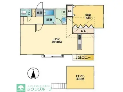 YS HOUSE(1LDK/2階)の間取り写真