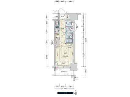 プレサンス広小路通葵(1K/12階)の間取り写真