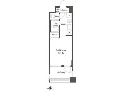 シンシア白金高輪PACE(1K/5階)の間取り写真