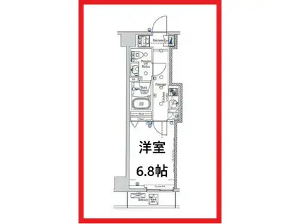 ジーベック錦糸北斎通(1K/6階)の間取り写真