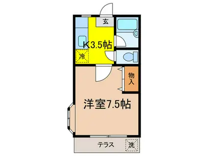 ドリームエイト(1K/1階)の間取り写真