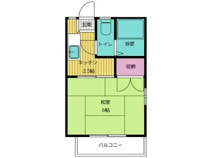 ヒルトップ鶴見(1K/1階)の間取り写真