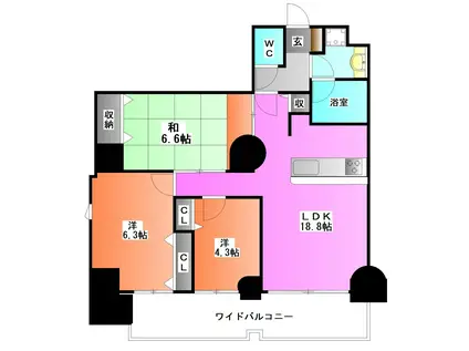 エルザタワー55(3LDK/6階)の間取り写真