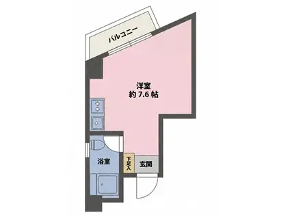 新大橋スカイマンション(ワンルーム/6階)の間取り写真