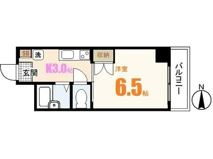 エスポワールムラタ(1K/6階)の間取り写真