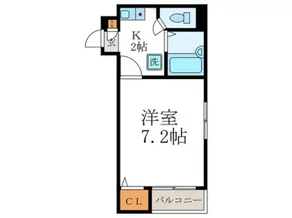 セレーノアルドーレ(1K/3階)の間取り写真