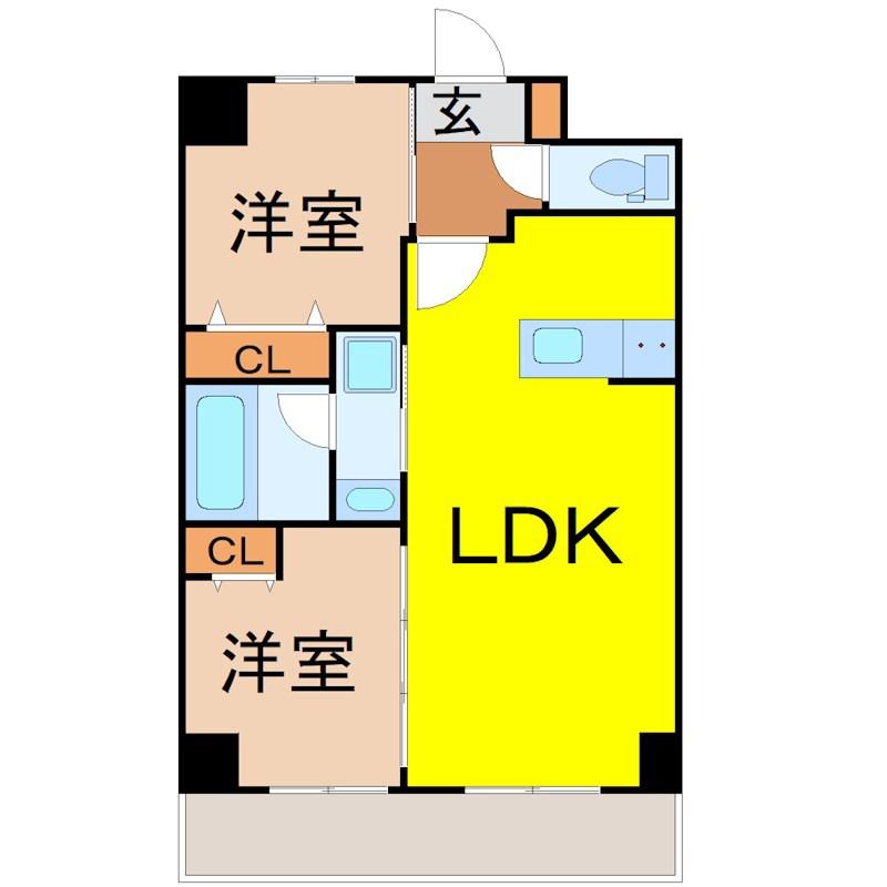 S-RESIDENCE高岳ARDENT(2LDK/3階)の間取り写真