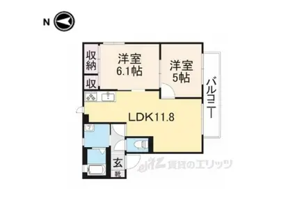 シャーメゾン和久屋(2LDK/1階)の間取り写真
