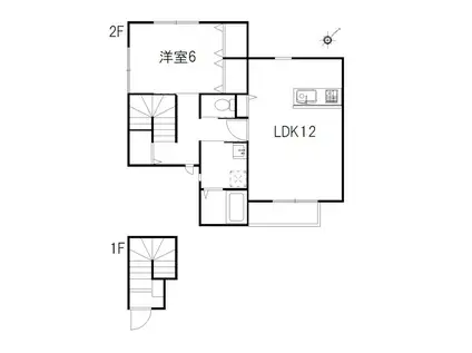 ハイツ湘南TWO(1LDK/2階)の間取り写真