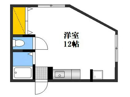 新見ビル(ワンルーム/4階)の間取り写真