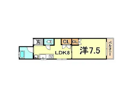 KMコート(1LDK/3階)の間取り写真