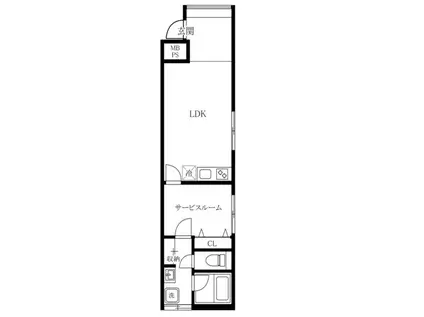 MURO YUTENJIムーロユウテンジ(1LDK/2階)の間取り写真