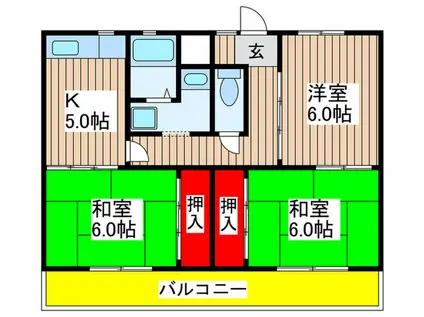 ビレッジハウス千種5号棟(3K/1階)の間取り写真