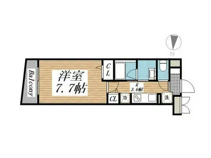 クリオ ラモード学芸大学II(1K/4階)の間取り写真