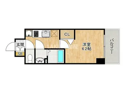 プレサンス天王寺デルニエ(1K/10階)の間取り写真