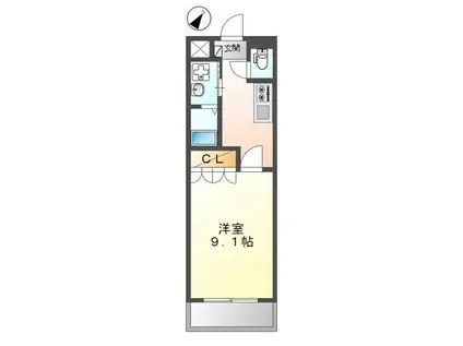 ラ・カンパネラI(1K/2階)の間取り写真