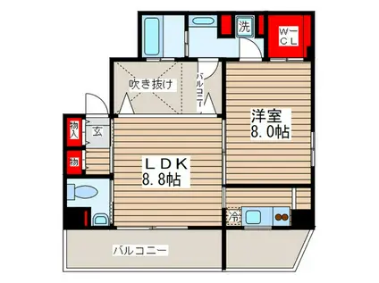 コンフォリア本所吾妻橋(1LDK/9階)の間取り写真