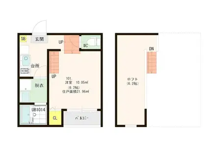 ハーモニーテラス梅林III(1K/1階)の間取り写真