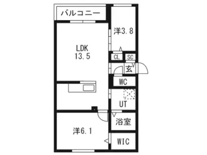 PRECIOUS HASSAMU-MINAMIプレシャスハッサムミナ(2LDK/4階)の間取り写真