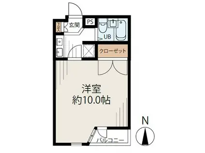 第2メリーハウス(1K/2階)の間取り写真