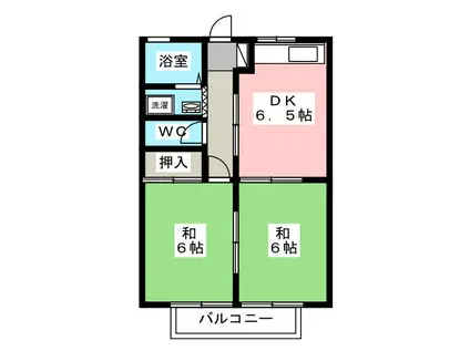 コーポ壱番館(2DK/1階)の間取り写真