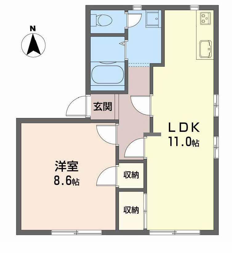 ＪＲ和歌山線 岩出駅 徒歩6分 2階建 築32年(1LDK/1階)の間取り写真