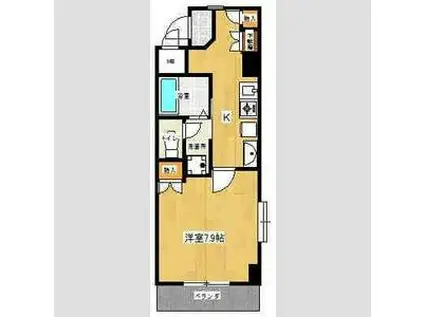 名鉄瀬戸線 喜多山駅(愛知) 徒歩25分 4階建 築22年(1K/3階)の間取り写真