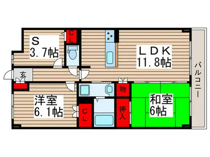 モナークプラザ西浦和秋ヶ瀬公園(2SLDK/4階)の間取り写真
