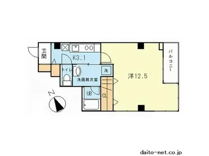 サクシード虎ノ門(1K/4階)の間取り写真