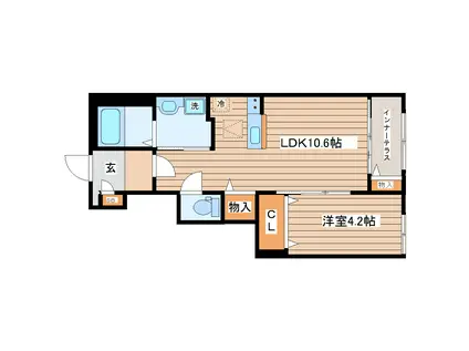 ハイルング(1LDK/1階)の間取り写真