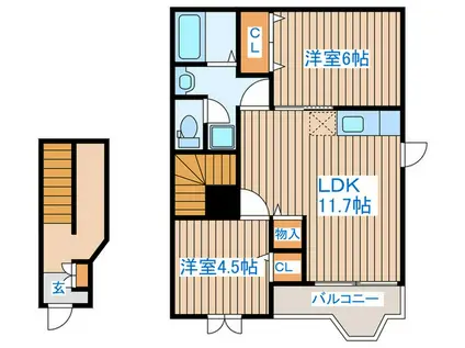 クレストール新生A(2LDK/2階)の間取り写真
