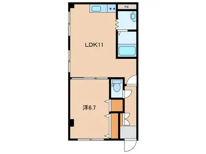 ラ・エラン(1LDK/3階)の間取り写真