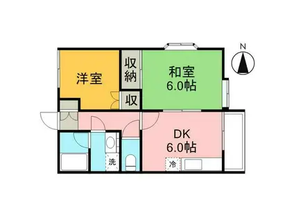 ラヴィー東戸塚第二(2DK/2階)の間取り写真