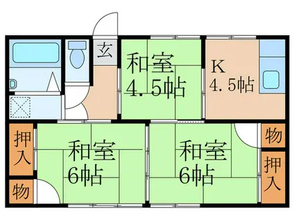 サンビレッジほなみ(3K/1階)の間取り写真