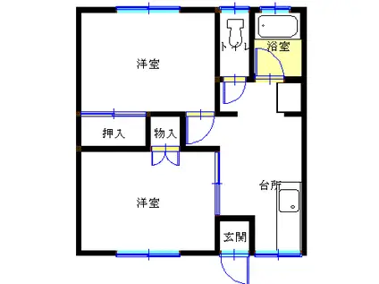 末広荘(2K/2階)の間取り写真